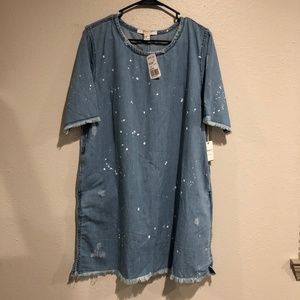 Forever21 Paint Splashed Denim Dress